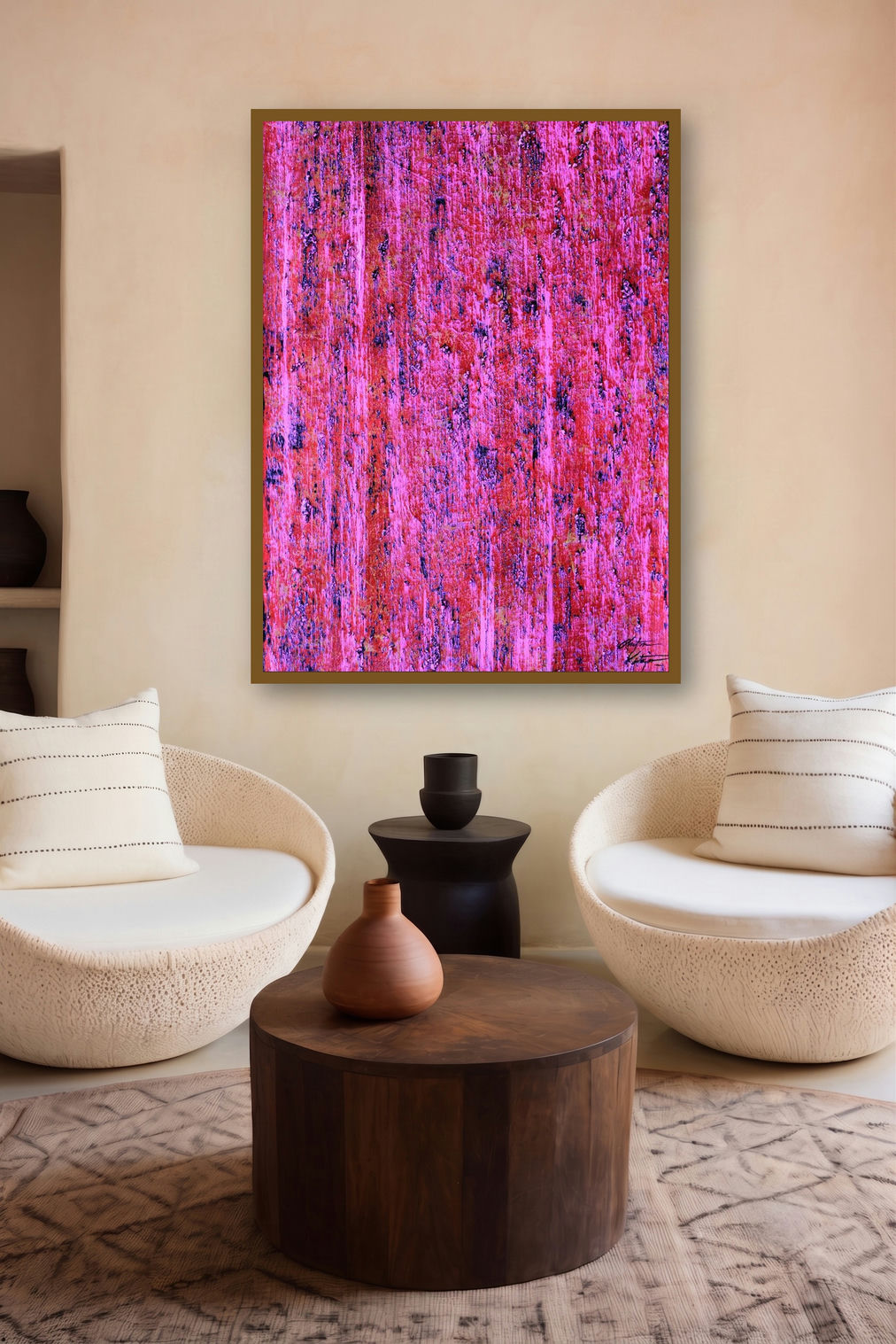 Love (Fuchsia Fever) by artist Chetan Katigar displayed in a Curated gallery
