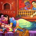 Religious acrylic painting titled 'Love', 35x47 inches, by artist Apet Pramod on Canvas