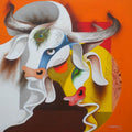 Animals acrylic painting titled 'Love', 24x24 inches, by artist Uttam Manna on Canvas