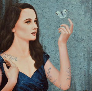 Figurative acrylic painting titled 'Love', 30x30 inches, by artist Ramesh Das on Canvas