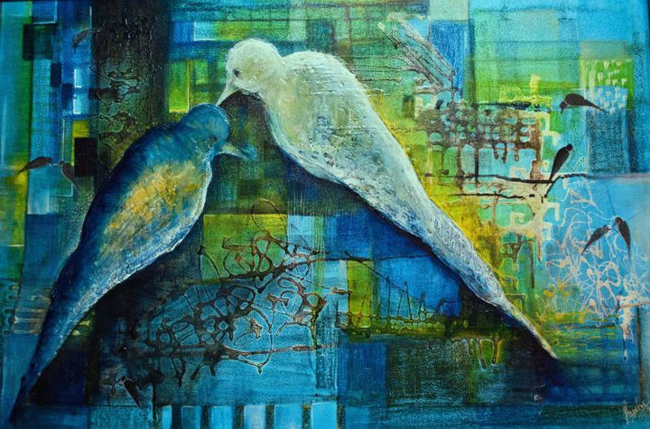Love Birds Painting by Shuchi Khanna | ArtZolo.com