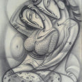 Figurative charcoal painting titled 'Love II', 29x21 inches, by artist Ramesh Pachpande on Paper