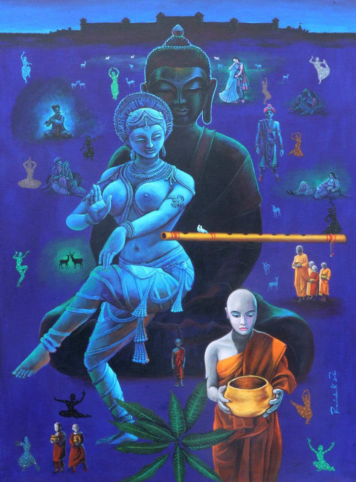 Love Of Amrpaali 2020 Painting by Rawindra Das | ArtZolo.com
