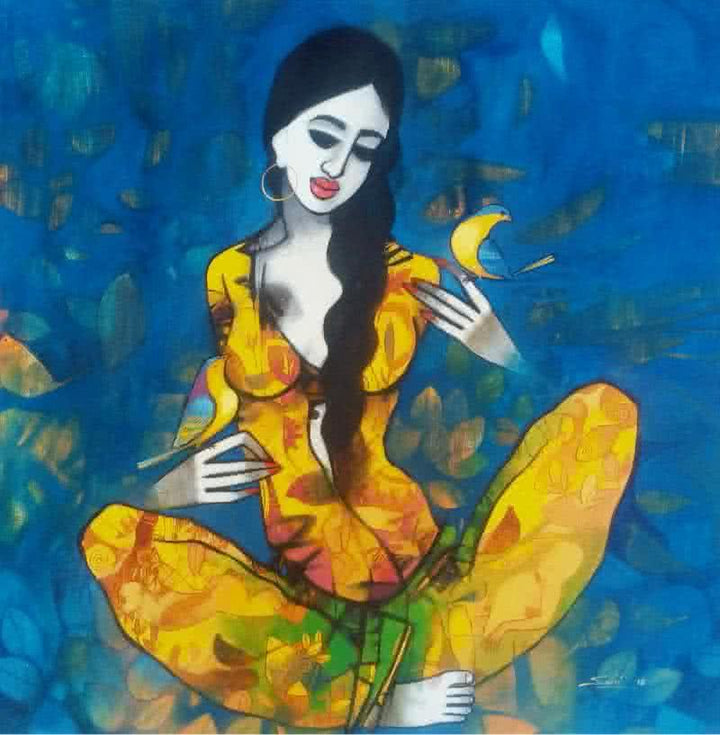 Love With Birds Painting by Mukesh Salvi | ArtZolo.com