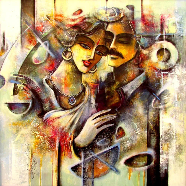 Lovely Couple 3 Painting by Shravan Kumar | ArtZolo.com