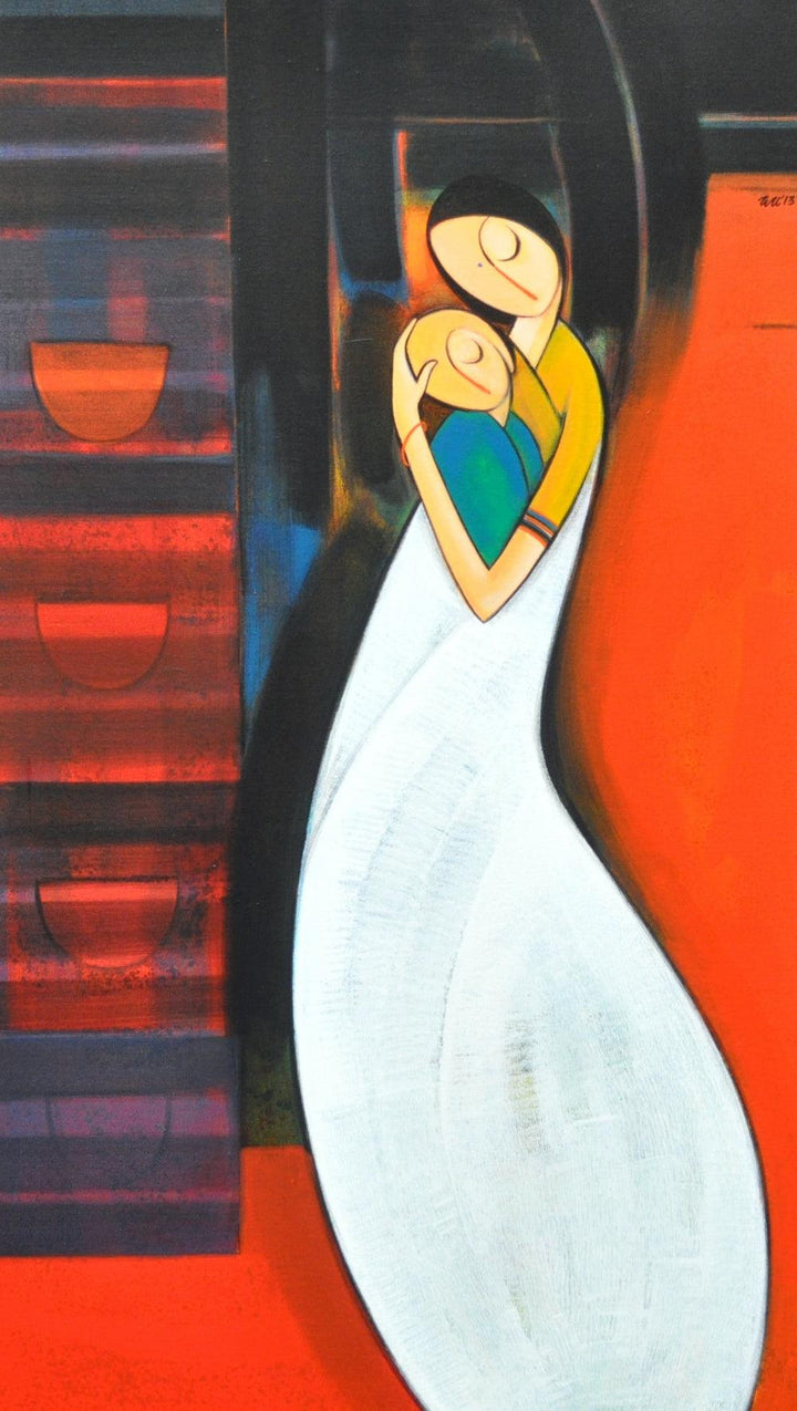 Loving Mother Painting by Dattatraya Thombare | ArtZolo.com