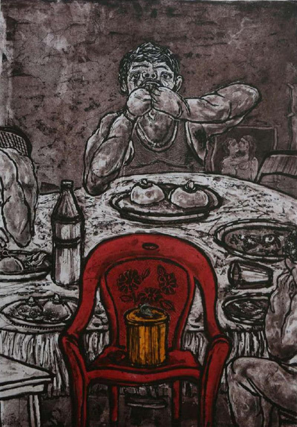 Lust Supper 2 Printmaking by Charandas Jadhav | ArtZolo.com