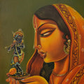 Figurative acrylic painting titled 'MEERA', 14x18 inches, by artist Sumon Naskar on Canvas