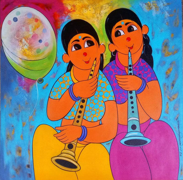 Musical Celebration Painting by Dnyaneshwar Bembade | ArtZolo.com
