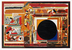 Abstract serigraphs painting titled 'Maa', 60x85 inches, by artist S. H. Raza on Paper