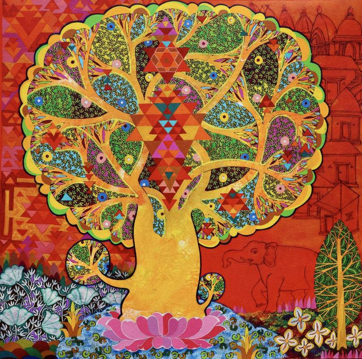 Maha Lakshmi Painting by Chandra Morkonda | ArtZolo.com