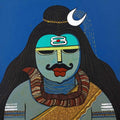 Religious acrylic painting titled 'Mahadev', 12x12 inches, by artist Priyanka Chivte on Canvas