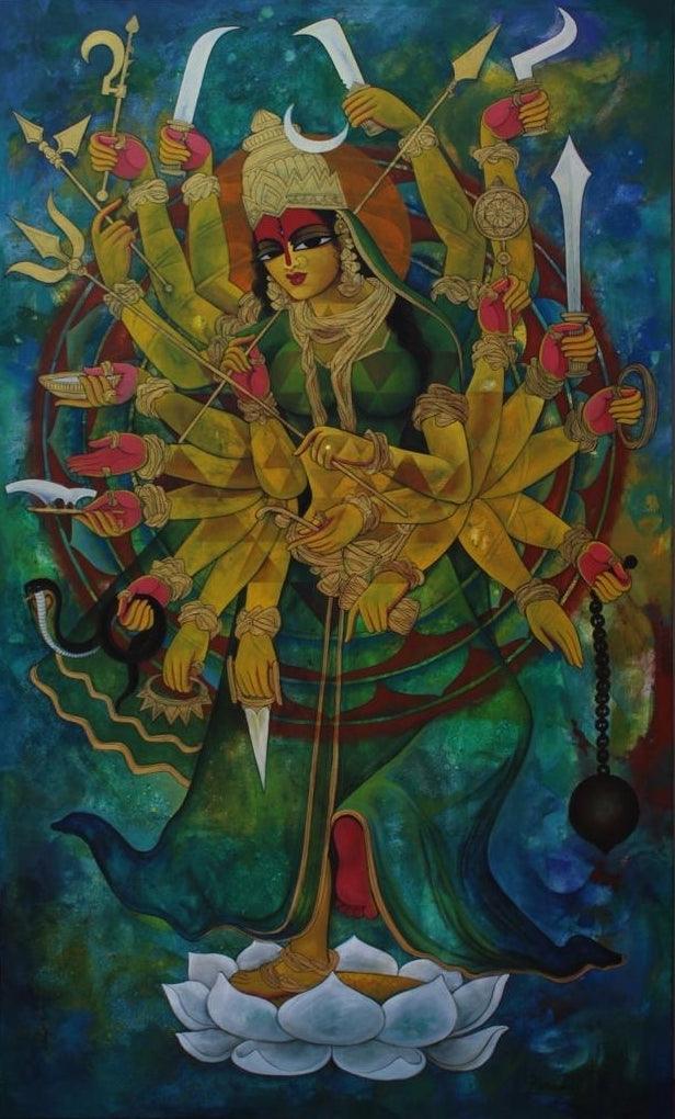 Mahadevi Painting by N P Rajeshwarr | ArtZolo.com
