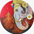 Religious acrylic painting titled 'Mahaganapati', 30x30 inches, by artist Sachin Kharat on Canvas