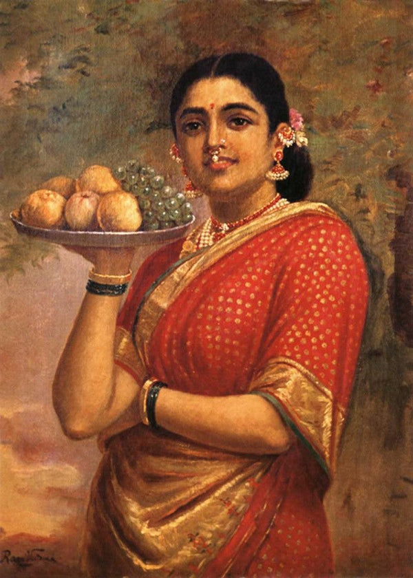 Maharashtrian Lady by Raja Ravi Varma Reproduction | ArtZolo.com