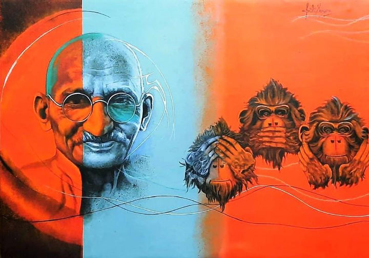 Mahatma Gandhi Painting by Kriti K C Saxena | ArtZolo.com