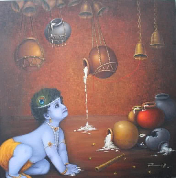Makhan Chor Painting by Rakhi Baid | ArtZolo.com