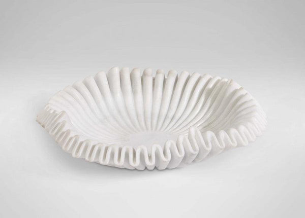 Marble Carved Decorative Ruffled Bowl Handicraft by Unknown | ArtZolo.com