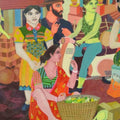 Figurative gouache painting titled 'Market', 15x22 inches, by artist Shripad Gurav on Paper