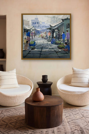 Market (A Day at the Market) by artist Jiaur Rahman displayed in a Curated gallery