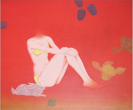 Fantasy acrylic painting titled 'Market', 36x42 inches, by artist Ram Prasad Halder on Canvas