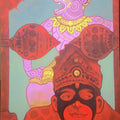 contemporary acrylic painting titled 'Mask 2', 48x30 inches, by artist Chaitanya Ingle on Canvas