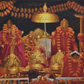 Religious oil painting titled 'Mata Vaishno Devi', 48x36 inches, by artist Kamal Rao on Canvas