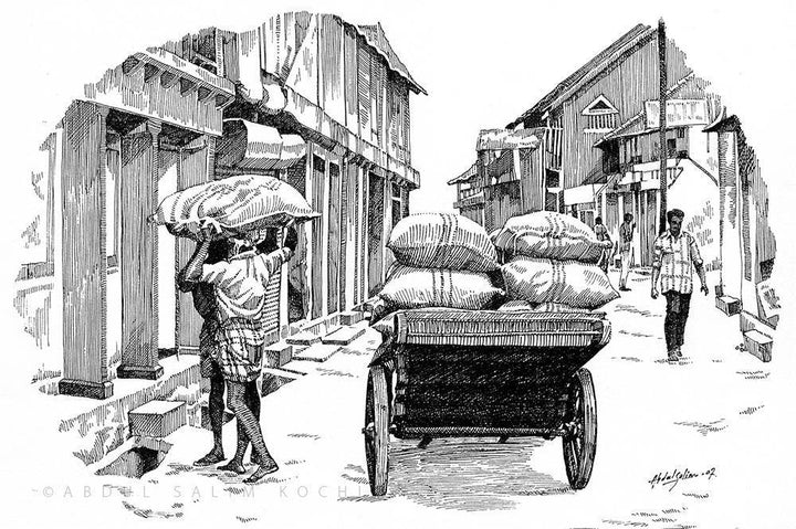Mattanchery Bazar Drawing by Abdul Salim | ArtZolo.com