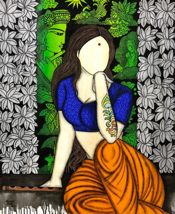 Mayuri Krishna Series Painting by Mrinal Dutt | ArtZolo.com