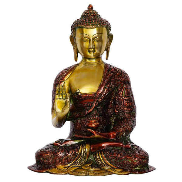 Meditating Blessing Buddha 5 Handicraft by Brass Handicrafts | ArtZolo.com