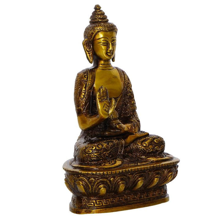 Meditating Blessing Buddha Handicraft by Brass Handicrafts | ArtZolo.com