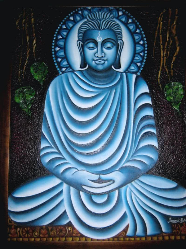 Meditating Buddha Painting by Ramesh Patel | ArtZolo.com