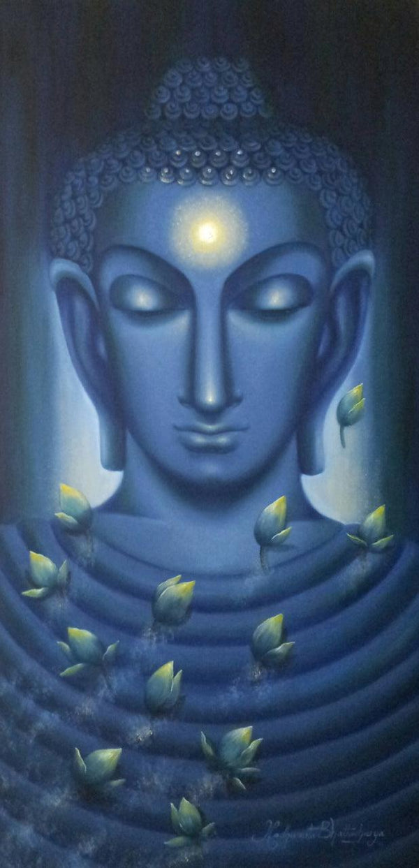 Meditating Buddha I Painting by Madhumita Bhattacharya | ArtZolo.com