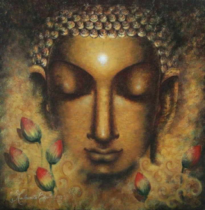 Meditating Buddha Ii Painting by Madhumita Bhattacharya | ArtZolo.com