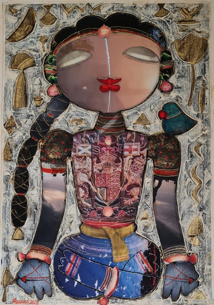 Meditating Girl Painting by G Subramanian | ArtZolo.com
