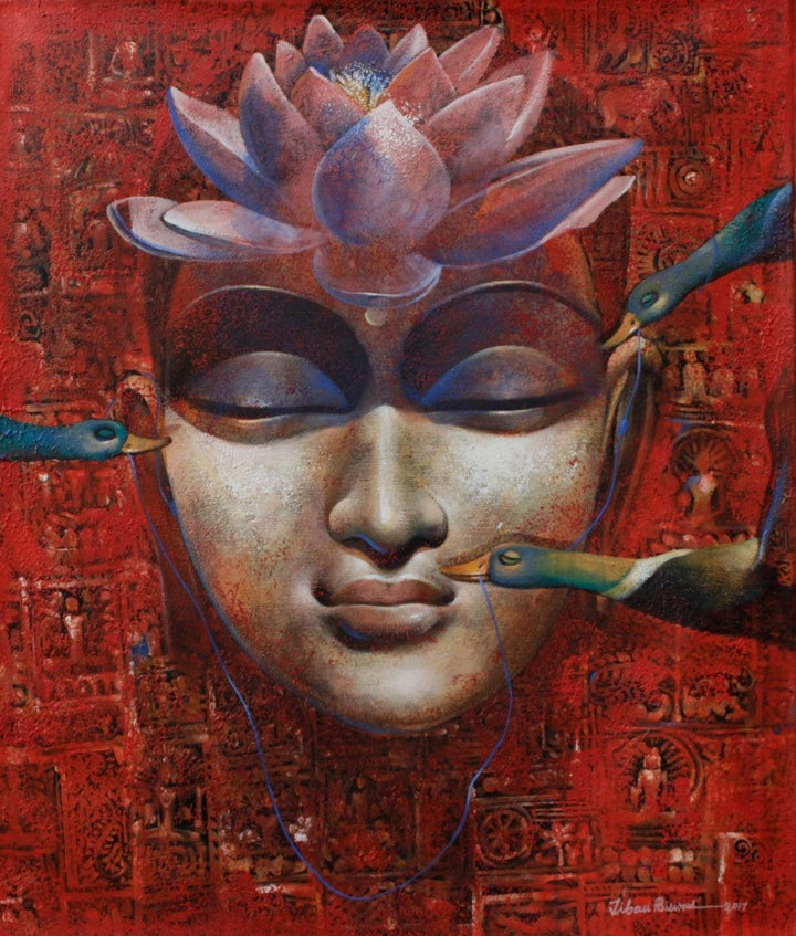 Meditation Painting by Jiban Biswas | ArtZolo.com