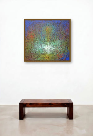Meditation (Cosmic Dance) by artist Ranjit Singh displayed in a Eclectic Executive Office