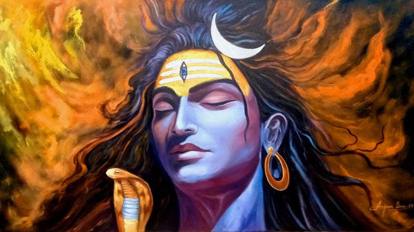 Meditation Shiva Painting by Arjun Das | ArtZolo.com