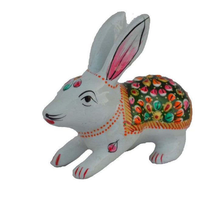 Meenakari Rabbit Figurine Handicraft by E Craft | ArtZolo.com