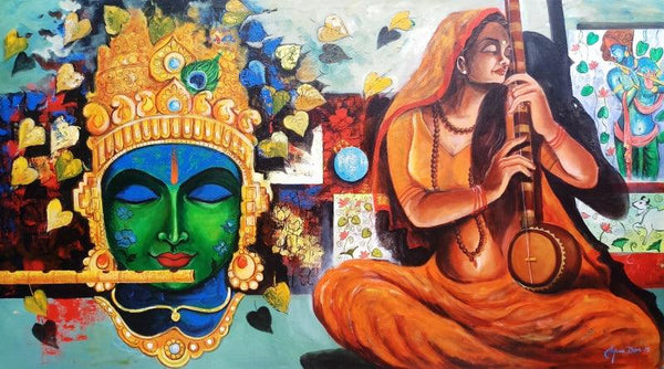 Meera Ke Krishna 10 Painting by Arjun Das | ArtZolo.com