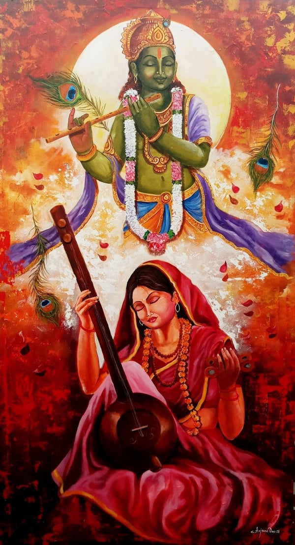 Meera Ke Krishna 7 Painting by Arjun Das | ArtZolo.com
