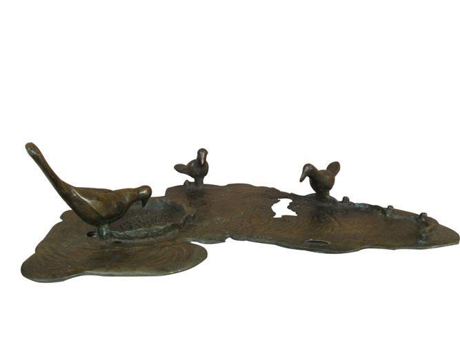 Figurative sculpture titled 'Meeting', 14x22x6 inches, by artist Asurvedh Ved on Bronze