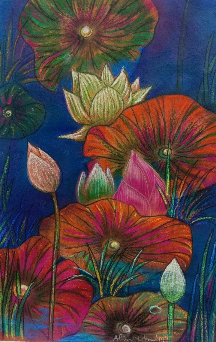 Melody Of Lotus 1 Painting by Atin Mitra | ArtZolo.com