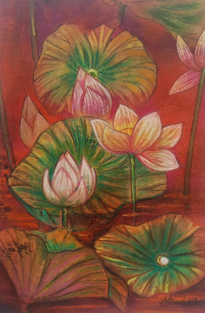 Melody Of Lotus 2 Painting by Atin Mitra | ArtZolo.com