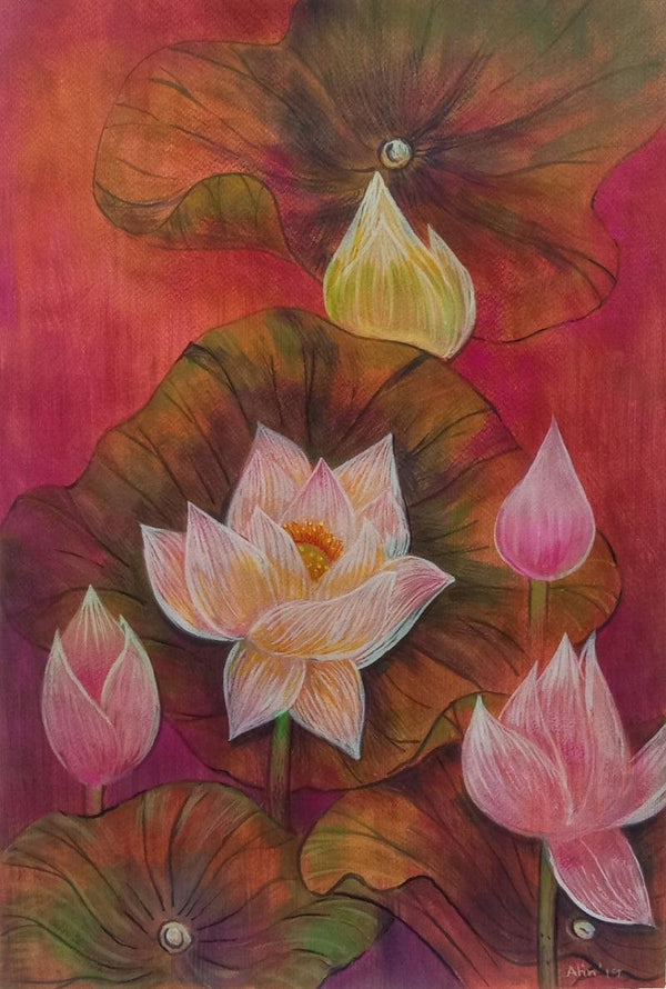 Melody Of Lotus 6 Painting by Atin Mitra | ArtZolo.com