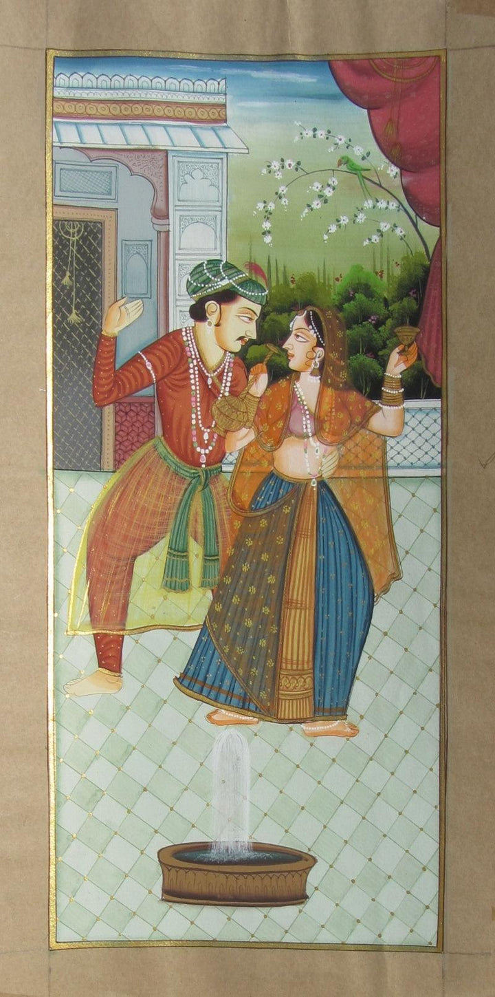Melody Recreation Mughal Painting Traditional Art by Unknown | ArtZolo.com