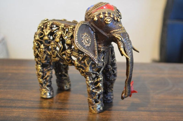 Men Figure Elephant 5 Sculpture by Kushal Bhansali | ArtZolo.com
