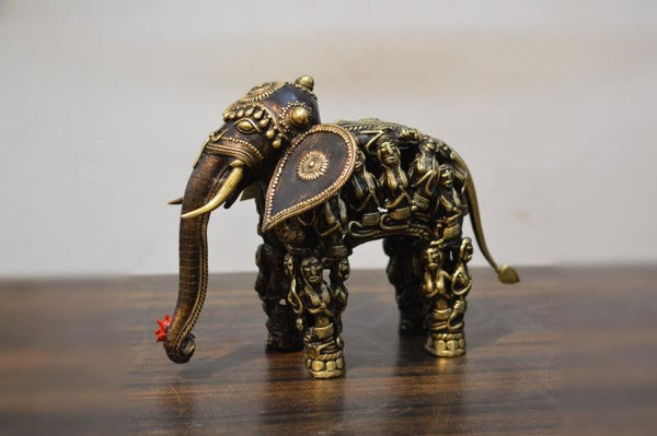 Men Figure Elephant Sculpture by Kushal Bhansali | ArtZolo.com