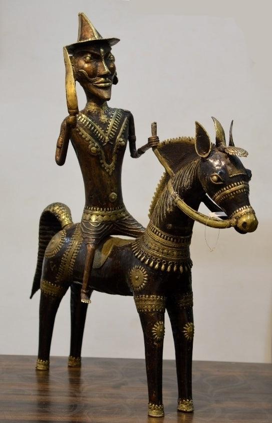 Men With Horse Sculpture by Kushal Bhansali | ArtZolo.com