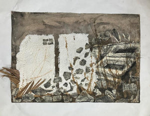 contemporary mixed media painting titled 'Metamorphosis 10', 14x20 inches, by artist Sangeeta Kodimyala on Paper